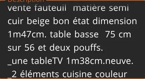 vente meuble occasion