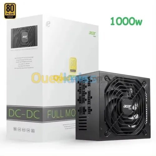  ALIMENTATION ACER 1000W 80+GOLD FULL MODULAR BLACK