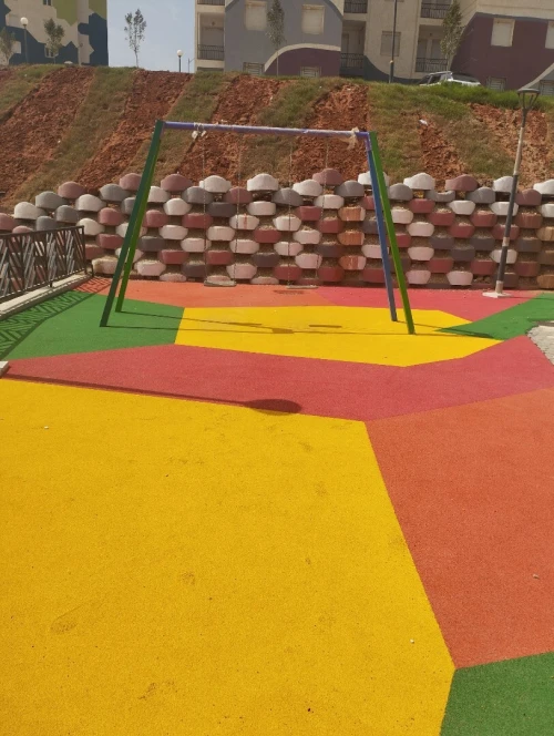 Sol,en caoutchouc,air de jeux terrain en gomme,epdm,et acrylique 