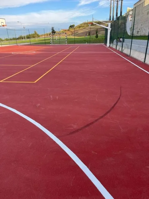 Sol,en caoutchouc,air de jeux terrain en gomme,epdm,et acrylique 