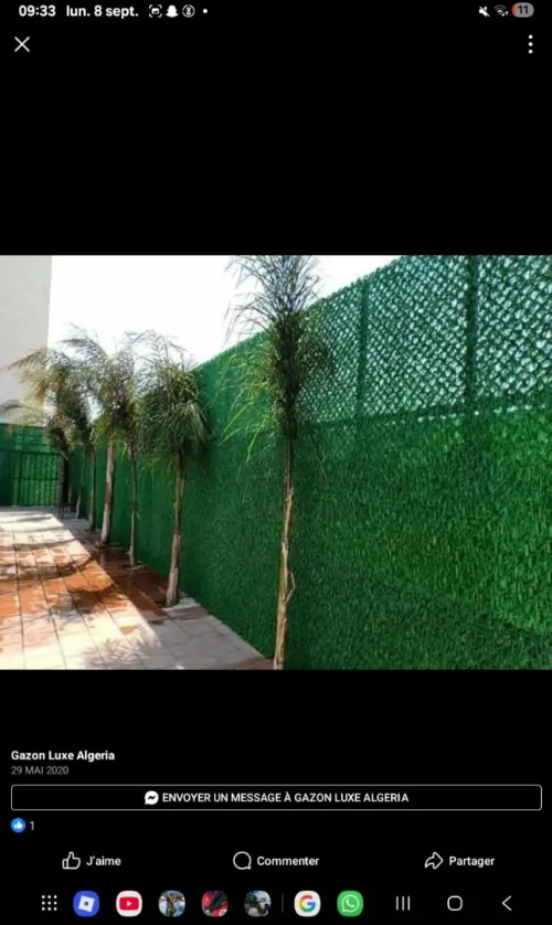 Installation de grillage synthétique gazon
