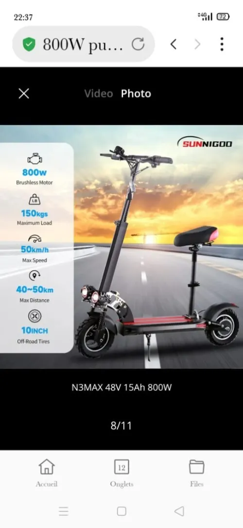Trotinette électrique 800w