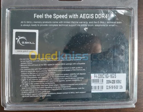 Ram Gskill Aegis 16Gb (8x2) DDR4 