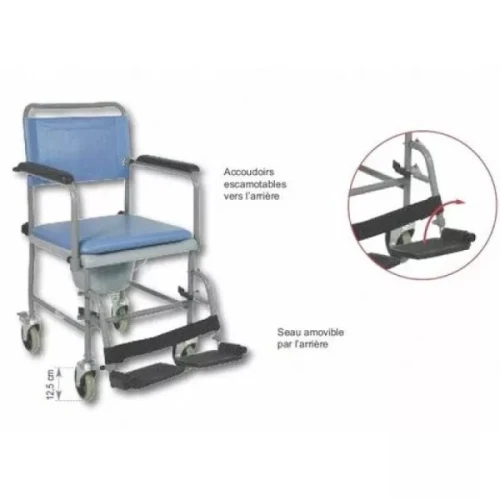 CHAISE TOILETTE MOBILE KELIS AVEC 4 ROUES ET REPOSE PIEDS DRIVE Devillbiss