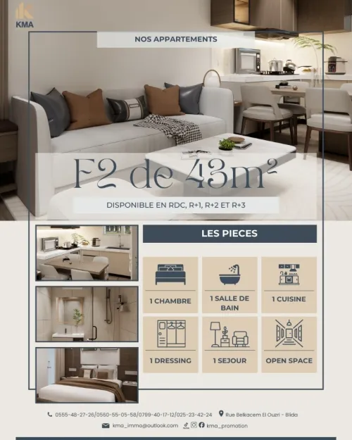 Vente Appartement F2 Blida Blida