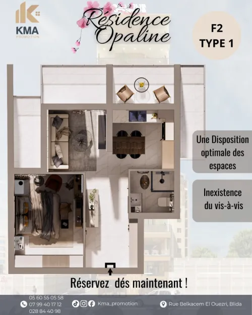 Vente Appartement F2 Blida Ouled yaich