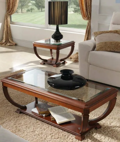 Table basse rectangulaire et carré en hetre