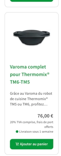 Thermomix TM6 accessoires (bol complet) panier ..