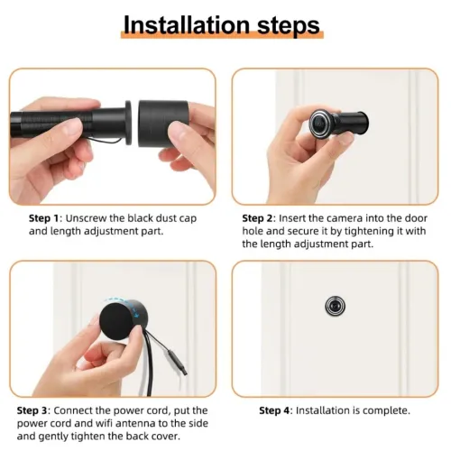 Caméra œil de boeuf porte wifi sans fill