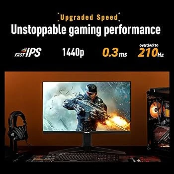 ECRAN ASUS TUF Gaming VG27AQ5A 27" QHD (2560 x 1440), 210 Hz (OC), Fast IPS, ELMB SYNC, 0,3 ms GTG- 2K