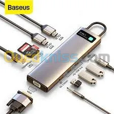 HUB HDMI USB3 PDBASEUS RJ45 SD/TF 