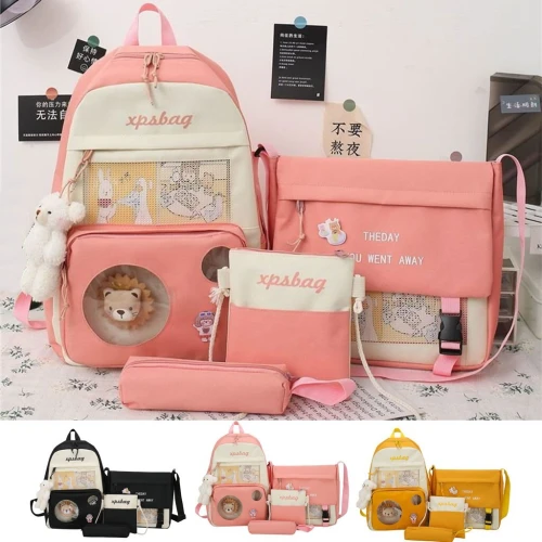       Sac À Dos Scolaire XPs Bag 4pcs en toile pour Adolescents Et Filles