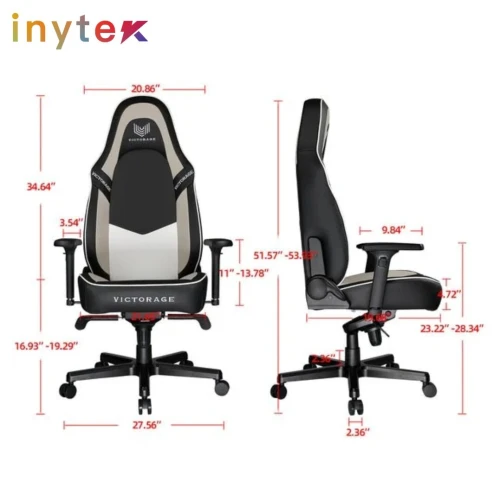CHAISE GAMING VICTORAGE BLACK/WHITE