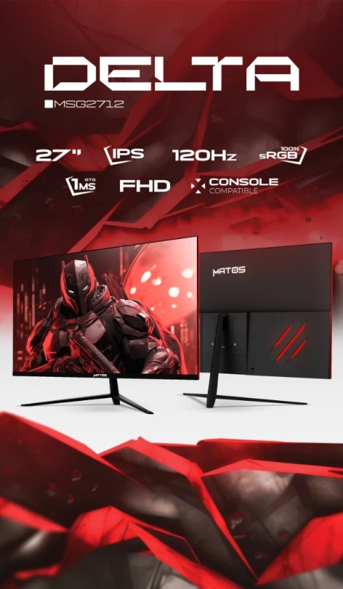 Ecran Matos DELTA MSG2712 Gaming Monitor With 120Hz Console compatible VRR & ALLM 27" IPS 1ms FHD