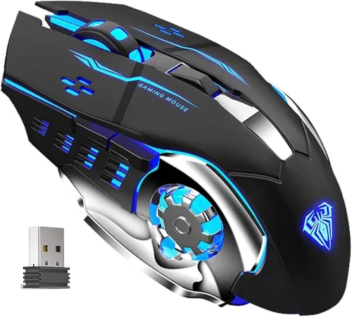 SOURIS GAMING SANS FIL RECHARGABLE RGB AULA SC100 NOIRE / BLANCHE