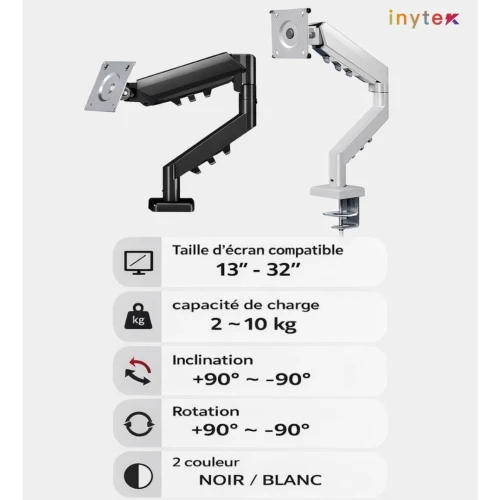 SUPPORT ECRAN DTS09A Black / White