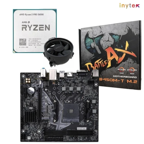 Combo PROCESSEUR AMD RYZEN 5 PRO 5650G MPK + CARTE MERE AMD COLORFUL BATTLE-AX B540M-T M.2 V14