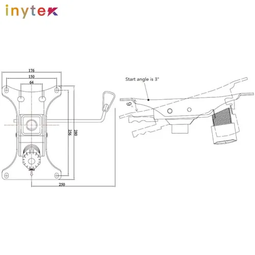 Mécanisme d'inclinaison et de Verrouillage à Levier pour Chaise de Bureau 150 x 255 mm