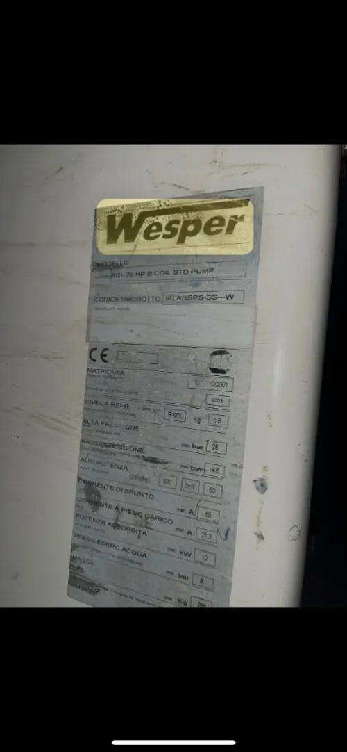 pompe a chaleur de groupe d'eau glacée wesper