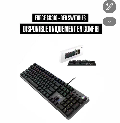 clavier msi forge gk310 red switches