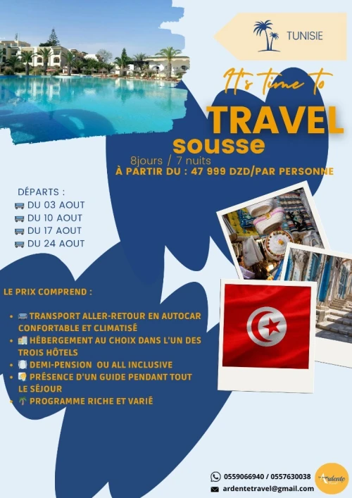 Voyage organisé à Sousse  Tunisie 
