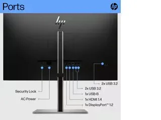 ECRAN HP 27 POUCES E27 G5 IPS COMMANDES A L ECRAN ANTIREFLET HAUTEUR INCLINAISON ROTATION PIVOTEMENT