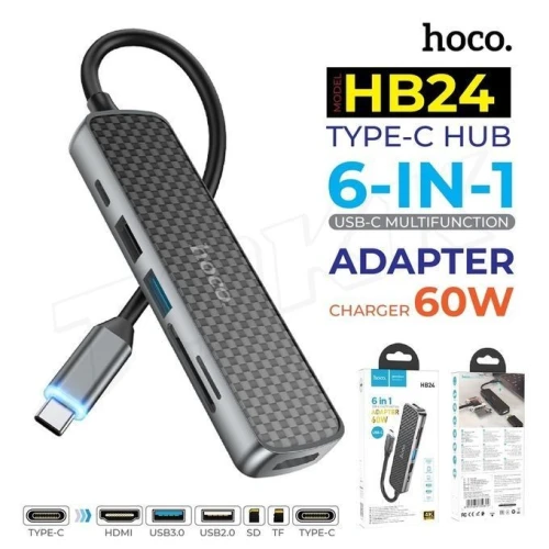 HUB TYPE-C MULTIFONCTION HOCO HB24 6 IN 1