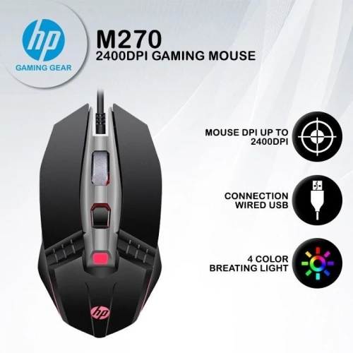 lavier souris gaming HP USB M270 rétroéclairé pour PC ordinateur