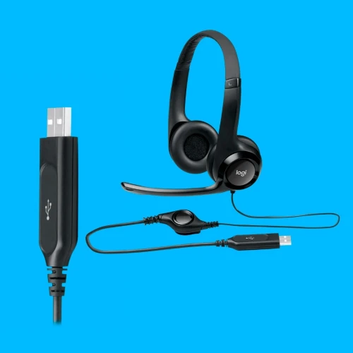 Casque USB Logitech PC960 Stéréo avec Micro Anti-Bruit Idéal Call Center, Télétravail, PC & Mac