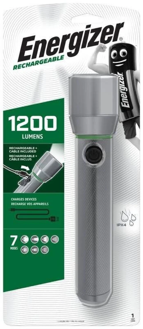 Torche Rechargeable Energizer 1200 Lumens 7 Modes IPX4 Puissante Portable Autonomie Longue