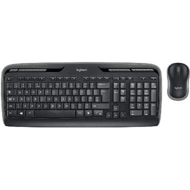 Combo Logitech MK330 Clavier Souris Sans Fil 2.4GHz AZERTY Full Size Touches Multimédia Autonomie Longue Durée USB Confort Bureau PC Portable