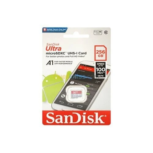 Carte memoire SanDisk microSDXC 256Go UHS I 100MBs Full HD