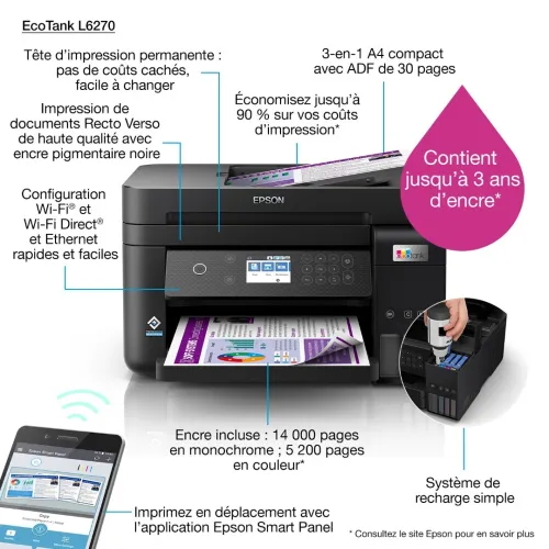 IMPRIMANTE MULTIFONCTION EPSON ECOTANK L6270