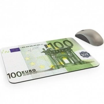 Tapis de Souris Euro-Dollar Surface Lisse, Antidérapant pour Gaming & PC Pro