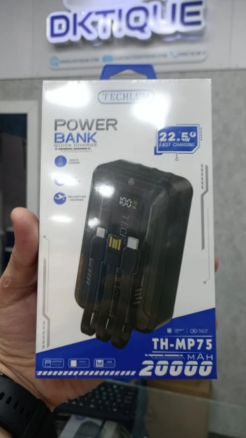 Power Bank Techlum th mp75 20000 mah 22.5 w Batterie Externe Puissante Mobile