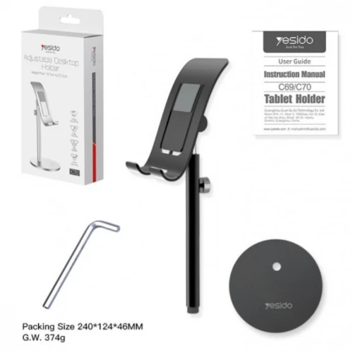 Support Tablette Bureau YESIDO C70 Réglable Support Téléphone & Tablet Aluminium