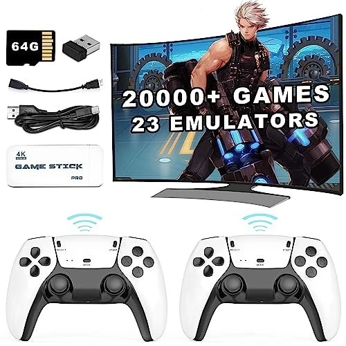 Console Retro Game Stick 30000 Jeux 4K Pro avec Deux Manettes Sans Fil