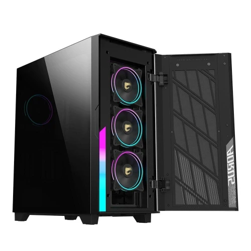 AC500 ST GIGABYTE CHASSIS MID TOWER AORUS C500 GLASS NOIR VERRE TREMPE 4MM FULL SIZE 4FANS ARGB PMW AIRFLOW 420 MM RAD USB C + VERTICAL GPU