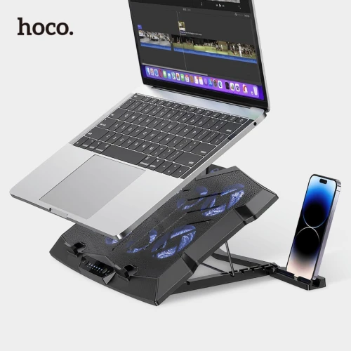 Support refroidisseur 8 ventilateurs PC portable Hoco GM27 pour jeux travail et bureau