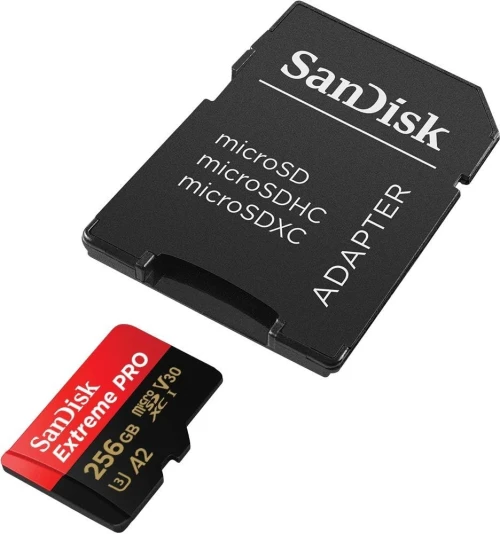 Carte memoire SanDisk 256Go Extreme Pro 4K UHD 200MBs pour photos video