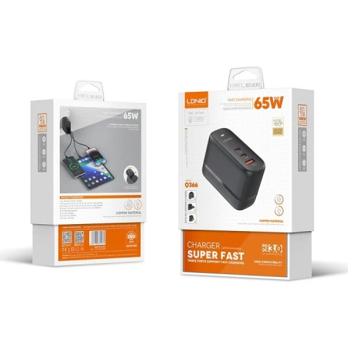 CHARGEUR LDNIO FAST CHARGE 65W Q366 