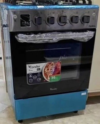 CUISINIÈRE CONDOR 4 FEUX INOX AVEC AFFICHEUR VENTILÉ CATALYSEUR 60 cm