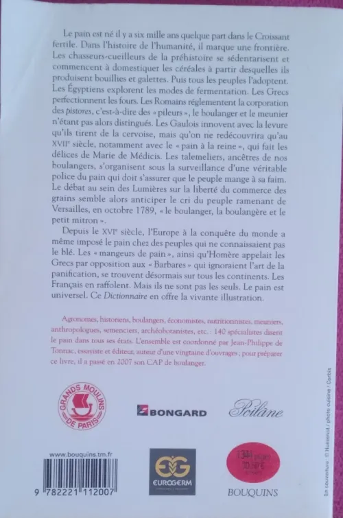 Vente livres sur la boulangerie professionnel