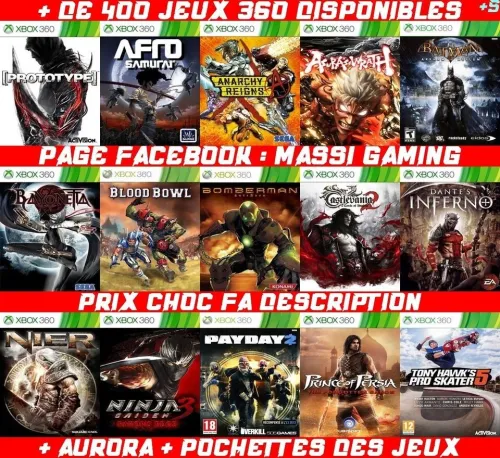 INSTALLATION JEUX XBOX 360 (PRIX CHOC FA DESCRIPTION)
