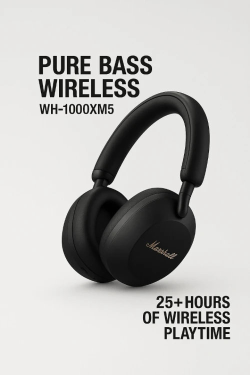 Casque Sans Fil Bluetooth سماعات رأس لاسلكية بتقنية البلوتوث وصوت جهير قوي وعزل ضوضاء