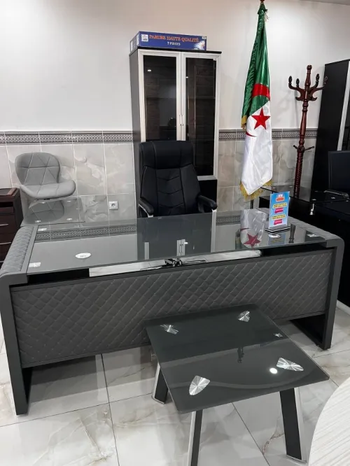 ENSEMBLE BUREAU EN VERRE CAPITONNE IMPORTATION