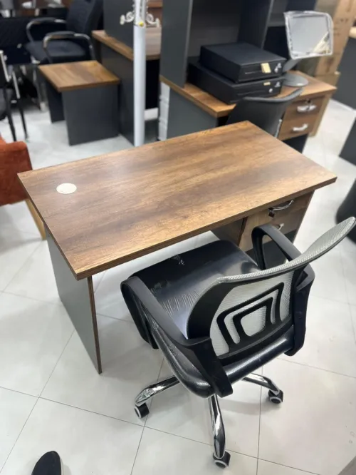 Bureau 1M 2 tiroirs Marron (BK)