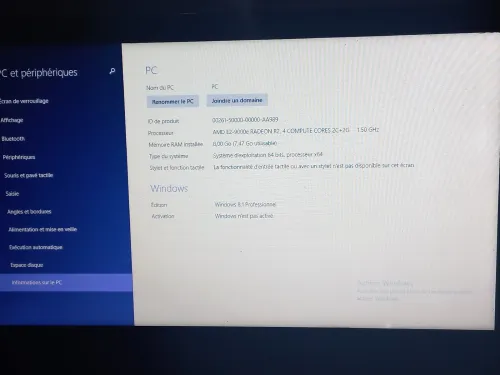 PC portable HP AMD E2 8 Go RAM