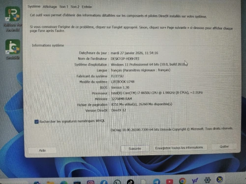 Fujitsu lifebook U 748(ram 32gb)