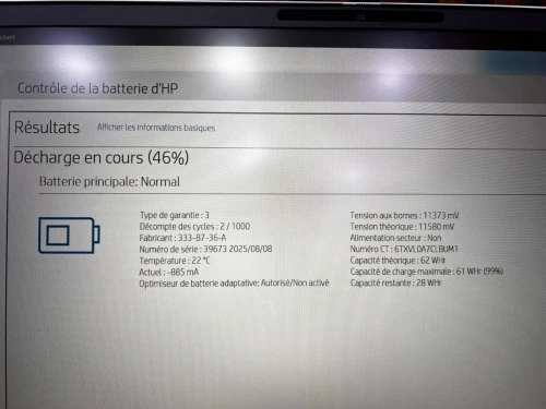 PC portable HP EliteBook 8 G1a 16 pouces HP Wolf Pro Security Edition (caba France) Processeur AMD Ryze 7 PRO 250 RAM 32 DDR5-5600 MT/s Disque SSD NVMe 512 Go